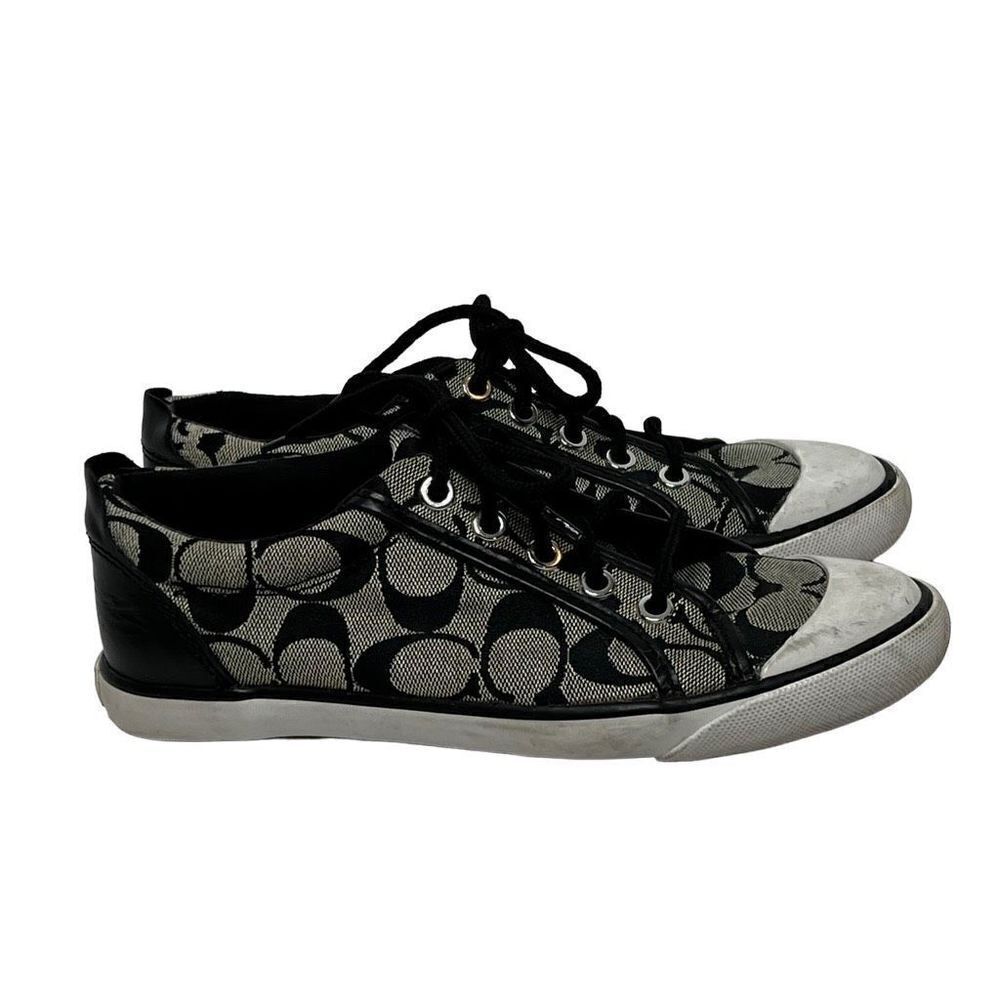 Coach barrett black and gray signature logo sneakers size 6B